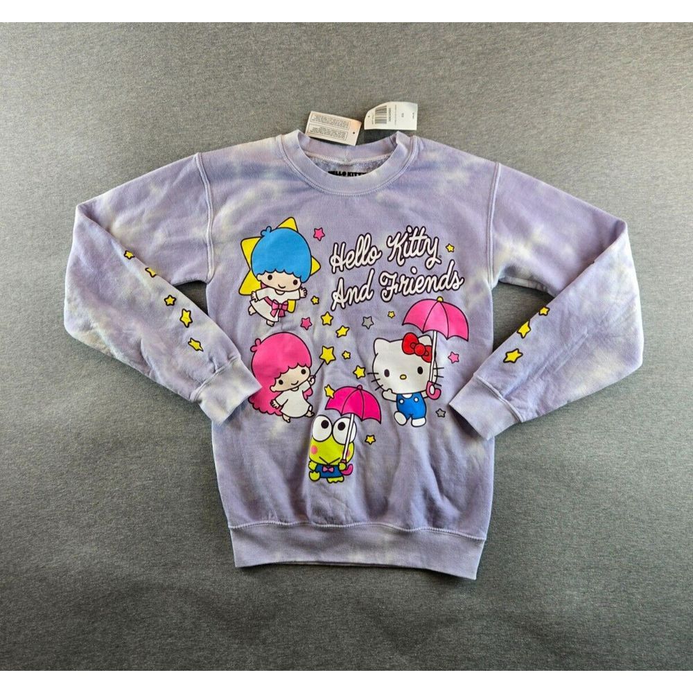 Sanrio Hello Kitty And Friends‎ Stars Lavender Tie-Dye Girls Sweatshirt NWT (XS)